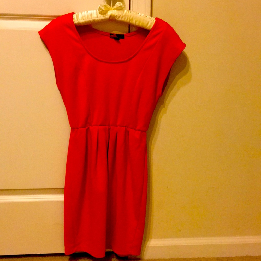 Orange midi dress